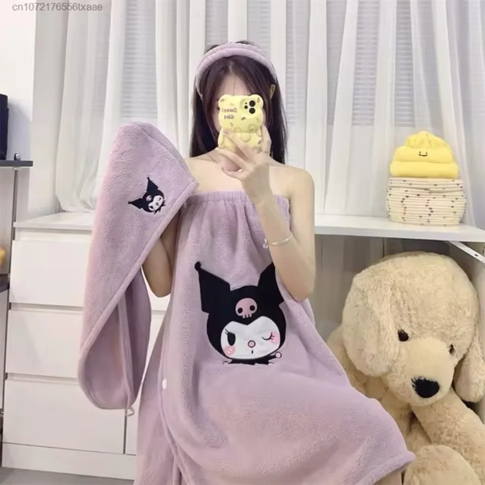 New  Kuromi Cartoon Printing Bath skirt set of‎ 3